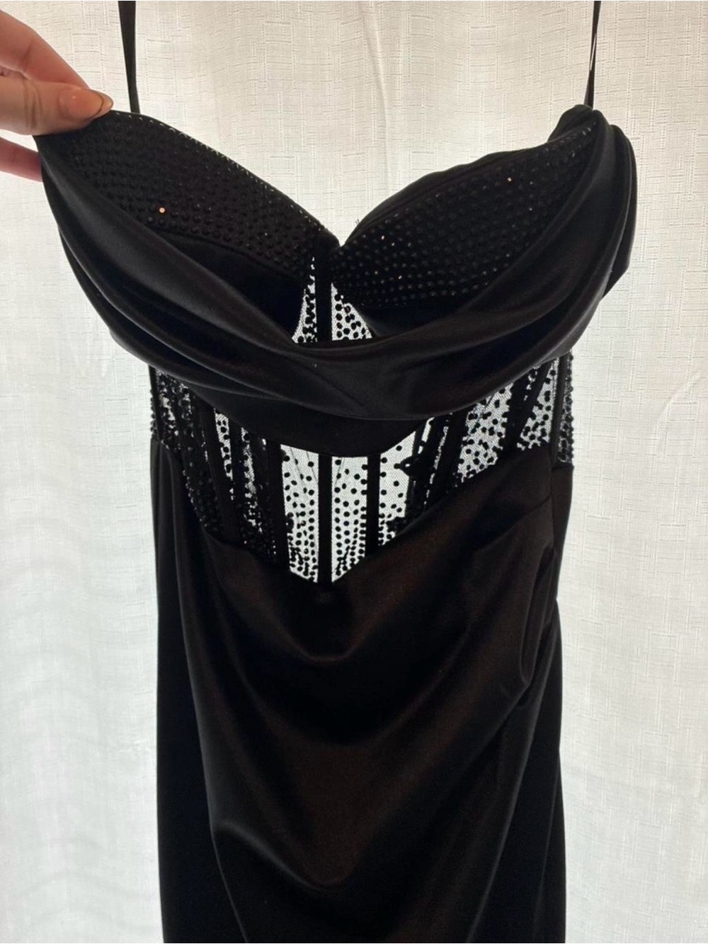 Black prom dress with Corset and slit - Picture 3 of 5